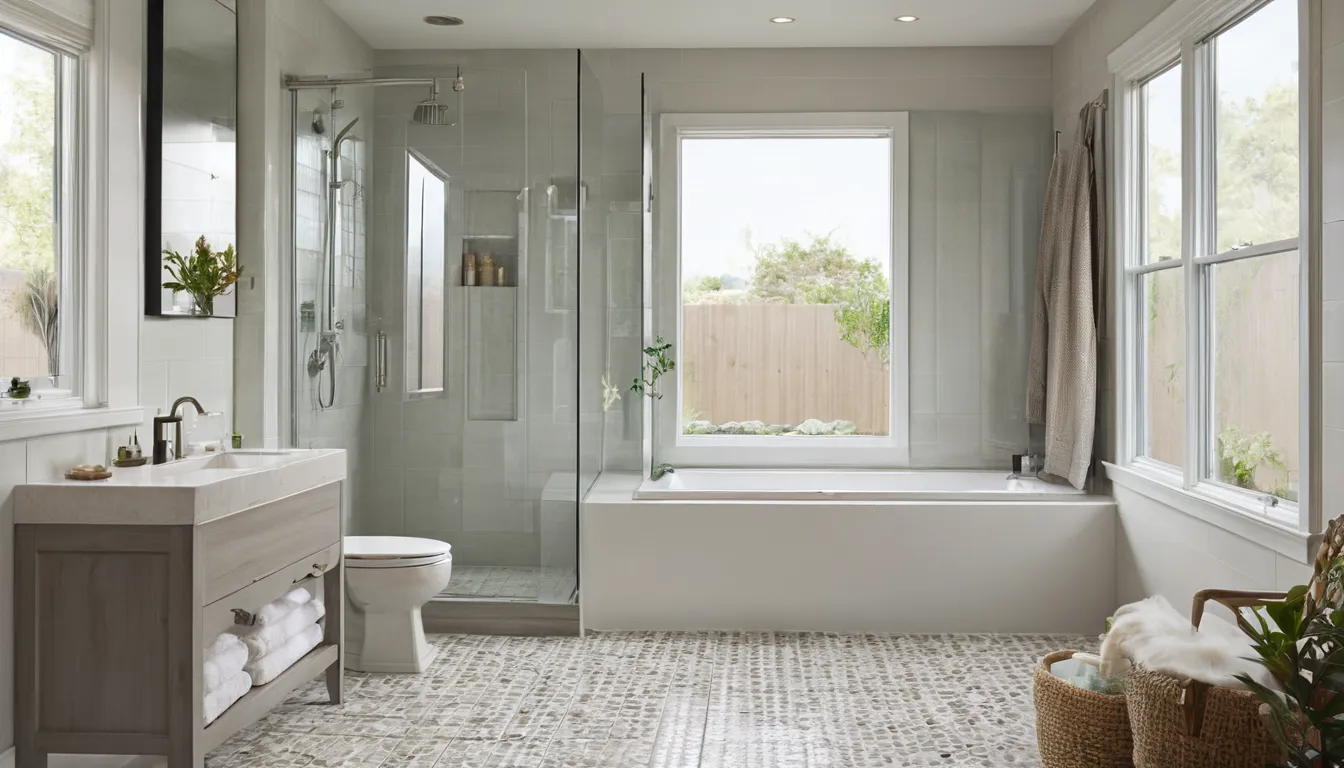 Provider measuring a newly built walk-in shower in a Aberdeen home with a homeowner nearby